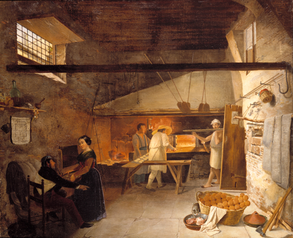 Adriano Trojani, Interno di un forno, 1844