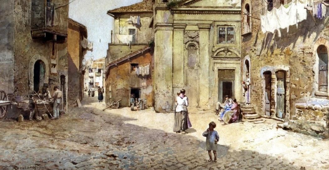 Dettaglio di Via e Chiesa di S. Bonosa, dietro la Fortezza degli Anguillara. 1888