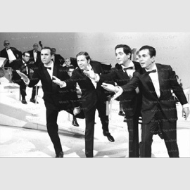 Sabato sera, Pippo Baudo, Mike Bongiorno, Corrado e Enzo Tortora 1967, Gino Amore Cavallari/Archivio Rai Teche
