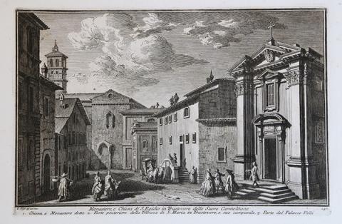 Giuseppe Vasi, Monastero e chiesa di Sant'Egidio in Trastevere 1758
