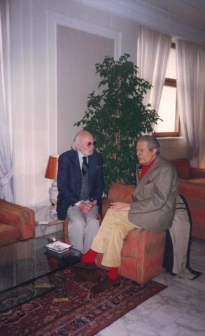 Armando Trovajoli con Marcello Mastroianni a Napoli nel 1996_Archivio Mariapaola Trovajoli
