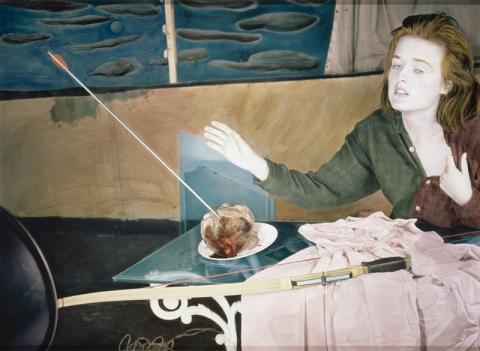 HERIDA COMO LA NIEBLA POR EL SOL 1987 Copia de fotografí a en blanco y negro pintada a mano con acuarela impresión digital sobre papel de algodón Hahnemühle