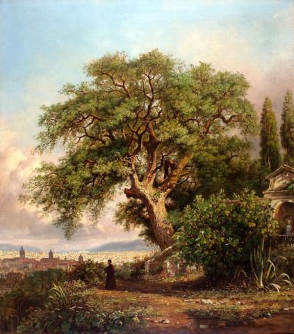 Jacob George Strutt, La Quercia del Tasso, olio su tela, 1843, inv. MR 22147