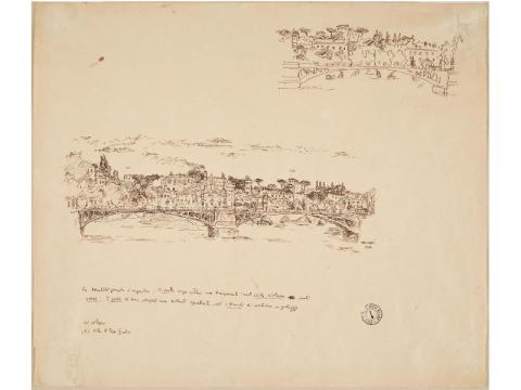 ORFEO TAMBURI Veduta di Ponte Garibaldi, 1934, Museo di Roma, Gabinetto delle Stampe